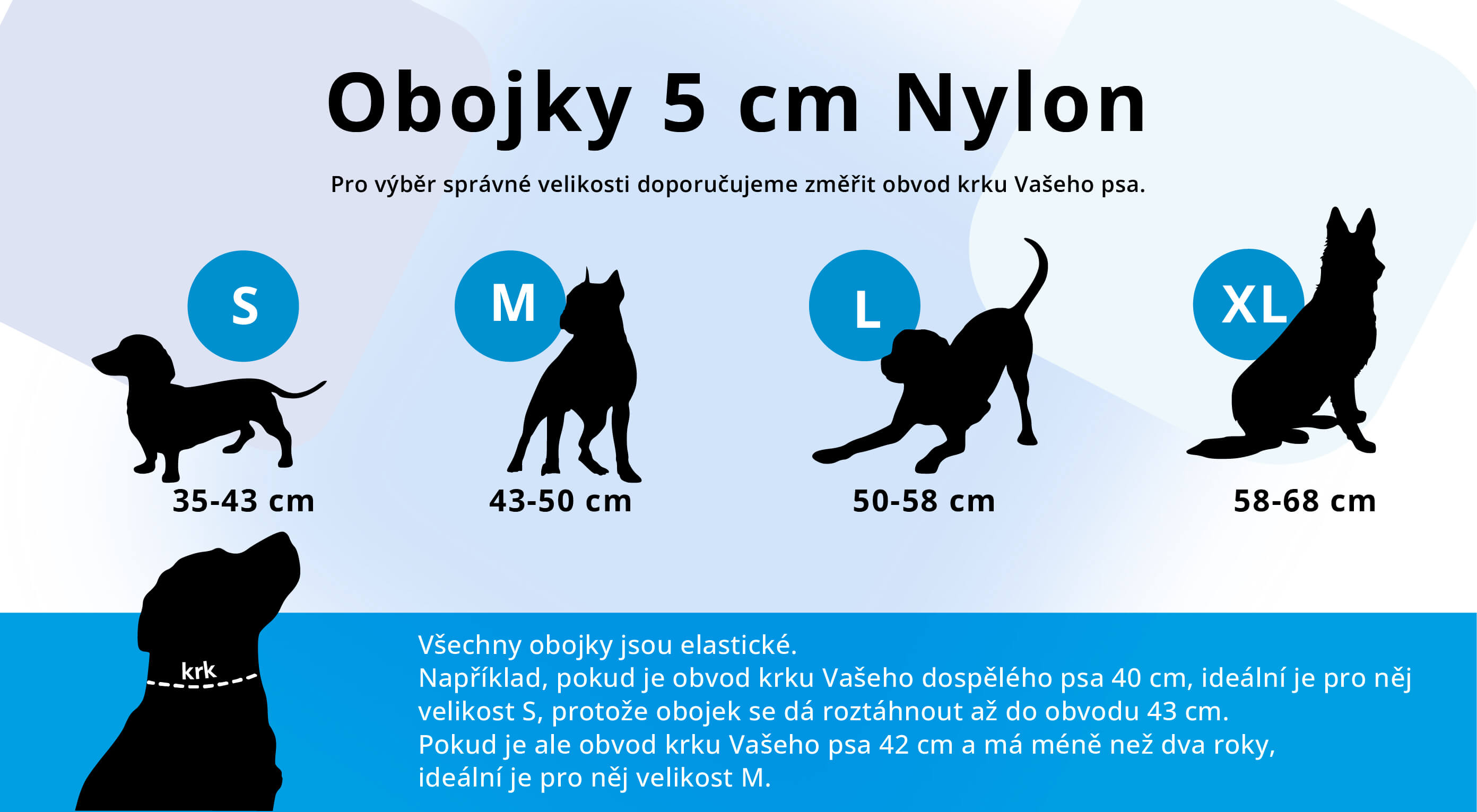 Obojky 5cm nylon 0